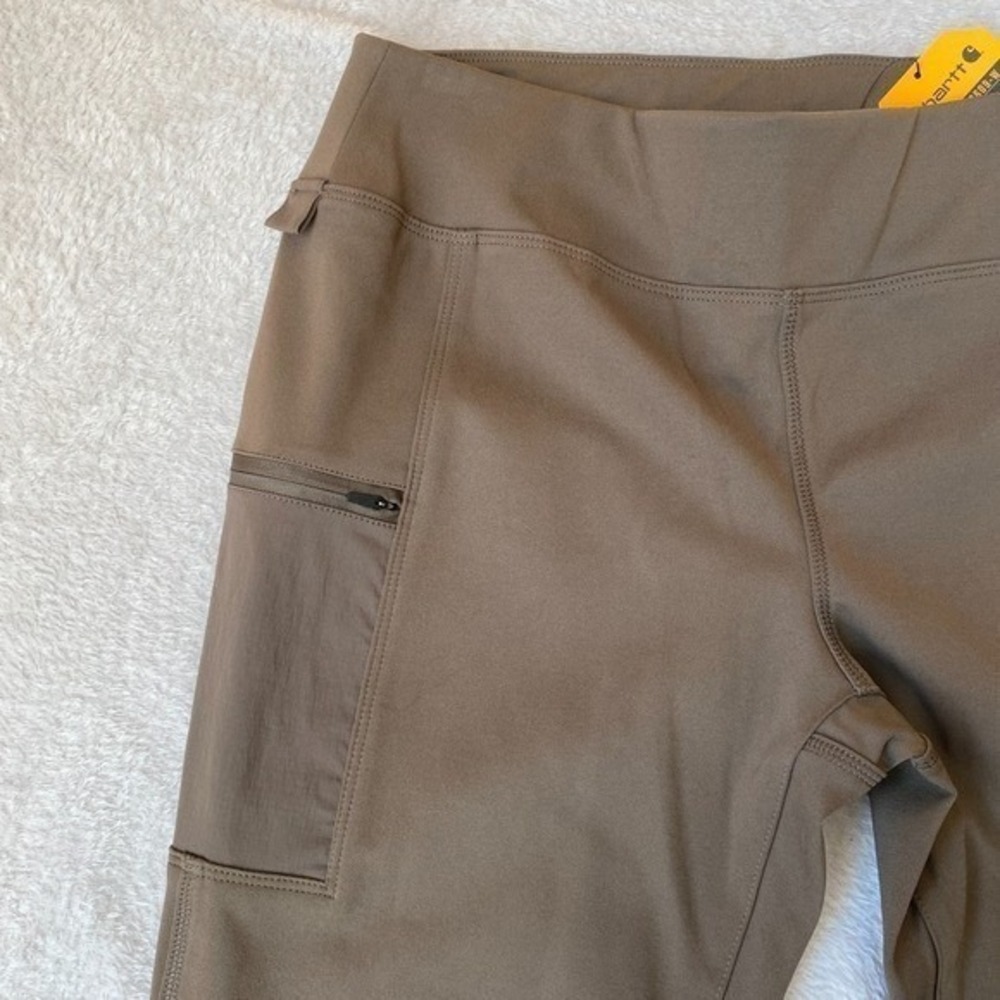 Carhartt Force Utility Leggings Women Size MT Green Fitted Flex Zip Pocket NWT - Picture 4 of 13